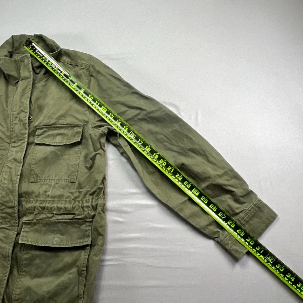 Madewell Surplus Jacket Womens Medium Green Cotton Long Sleeve Pockets Zip Up